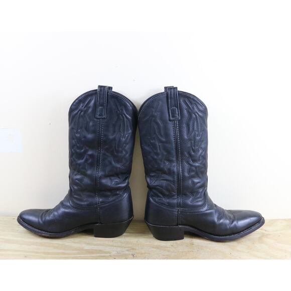 Laredo Boots Mens 8EW Black Leather Cowboy Boots Western Pull On main image 4